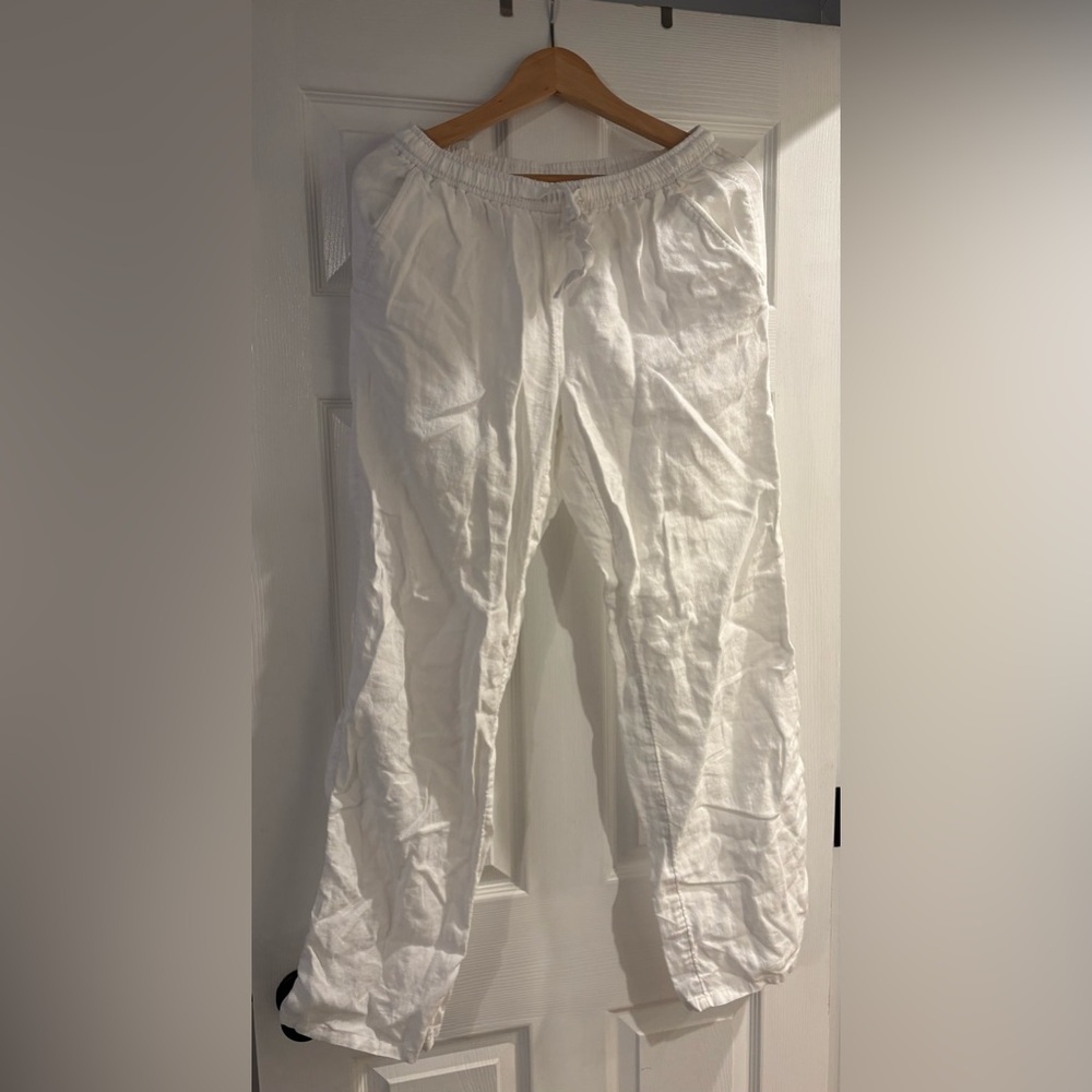 Vineyard Vines Women's White Linen Trousers